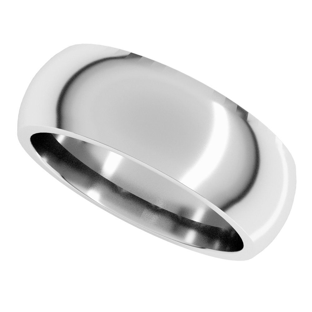 Continuum Sterling Silver 7 mm Comfort-Fit Half Round Band Size 10.5