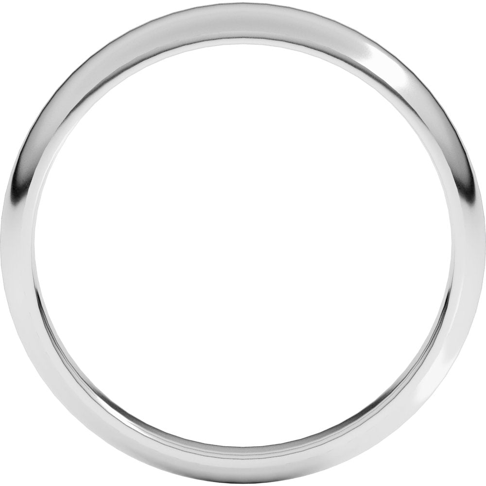 Platinum 5 mm Half Round Tapered Band Size 10