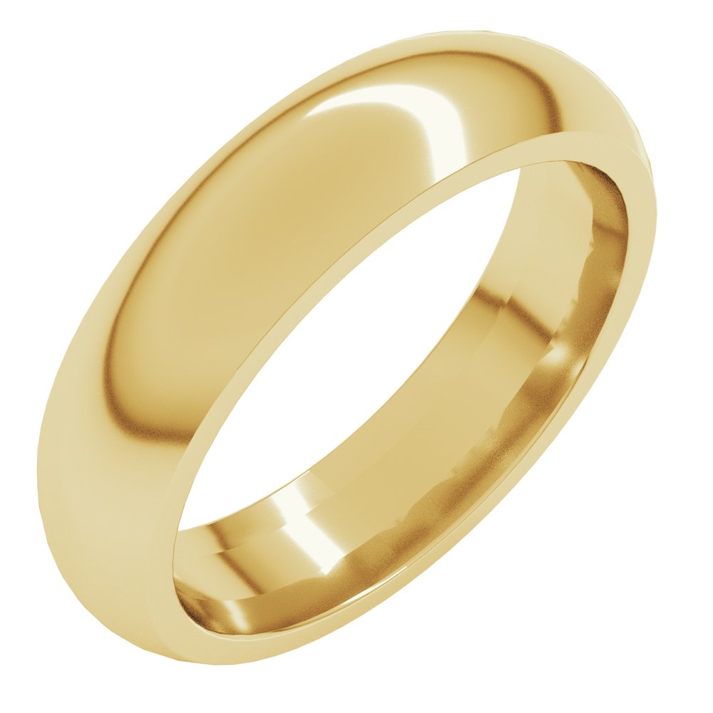14K Yellow Gold 5 mm Comfort-Fit Half Round Band Size 4