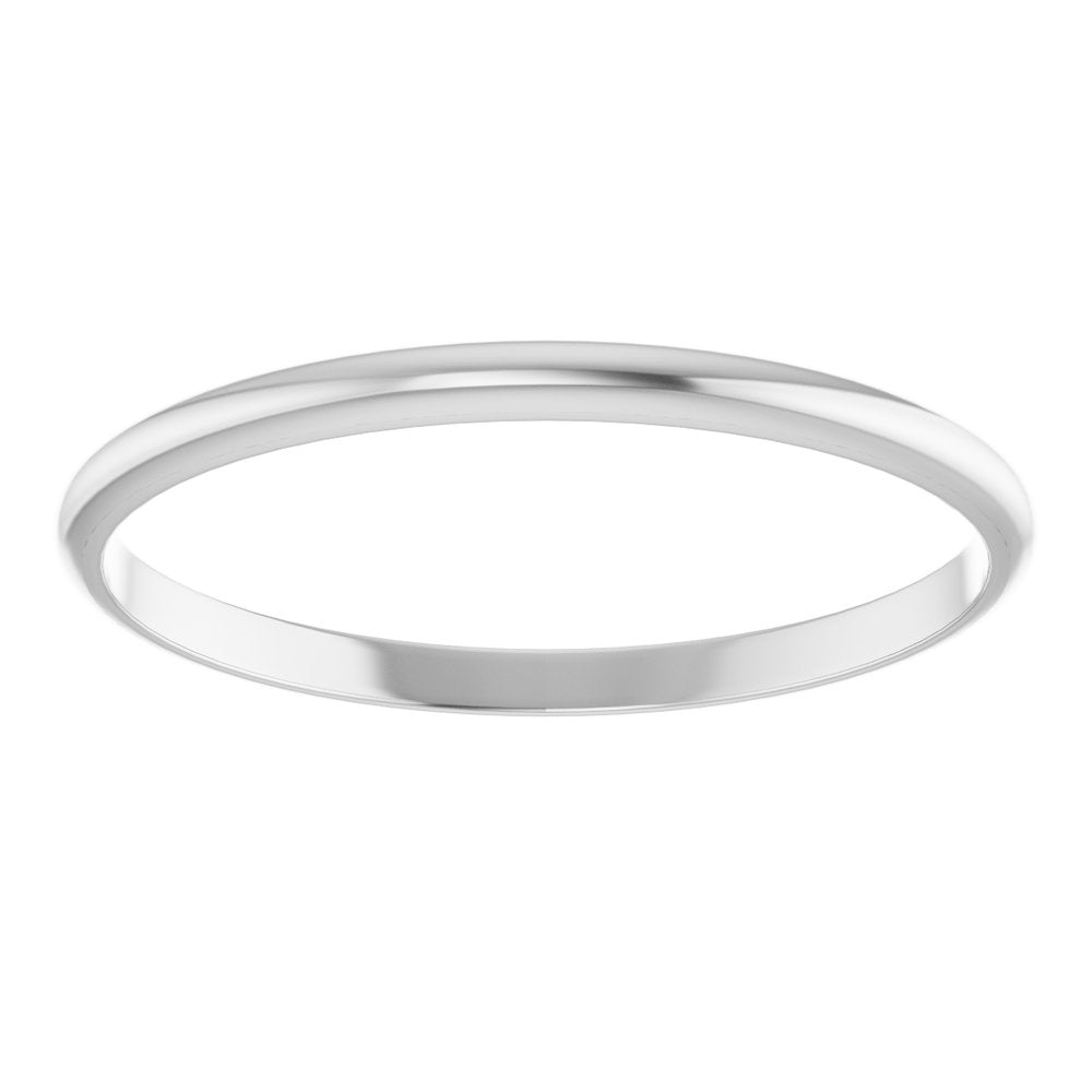 10K White Gold 1.5 mm Ultra-Lightweight Half Round Band Size 6
