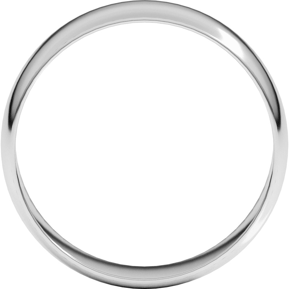 Platinum 6 mm Half Round Ultra-Light Band Size 9