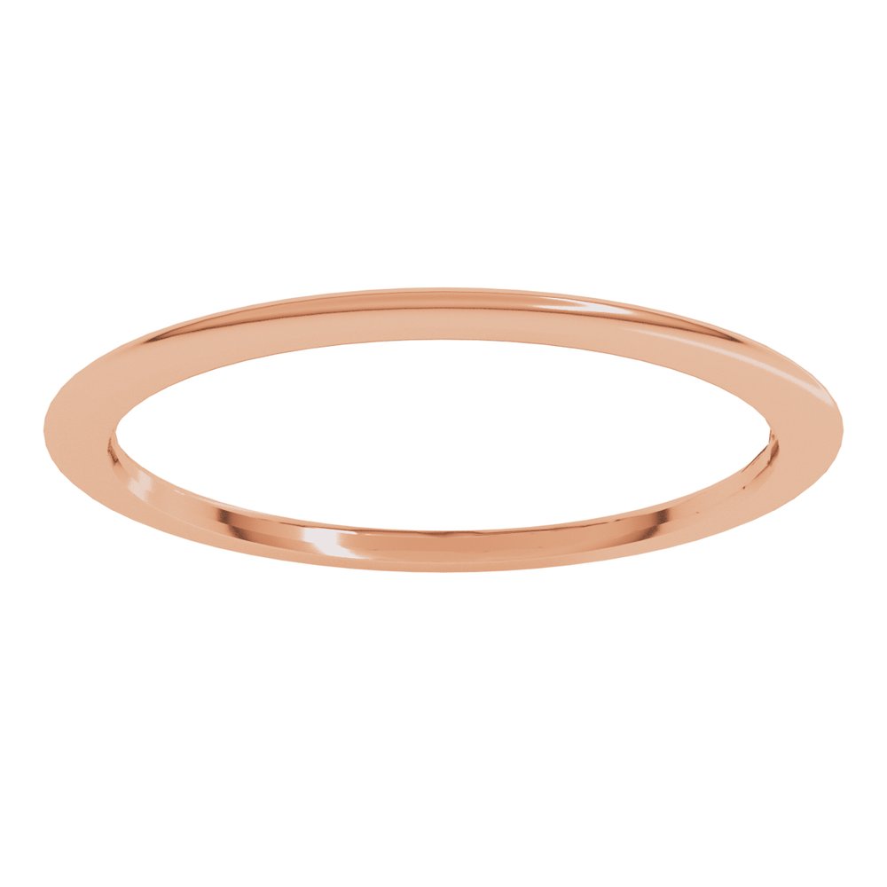 14K Rose Gold 1 mm Comfort-Fit Half Round Band Size 5