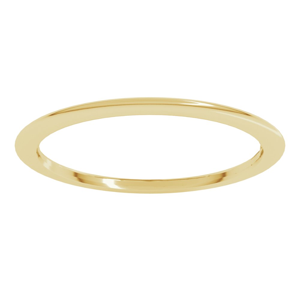 14K Yellow Gold 1 mm Comfort-Fit Half Round Band Size 4.5