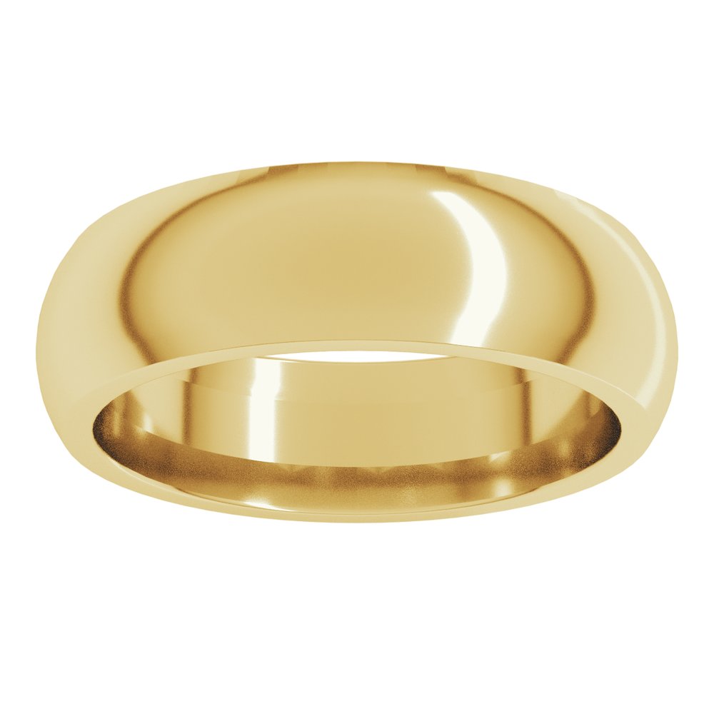 10K Yellow 6 mm Half Round Comfort Fit Band