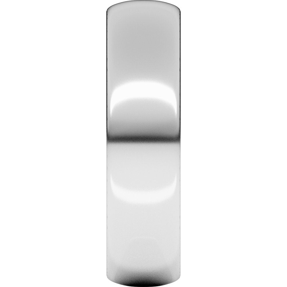 10K White Gold 5 mm Ultra-Lightweight Half Round Band Size 7.5