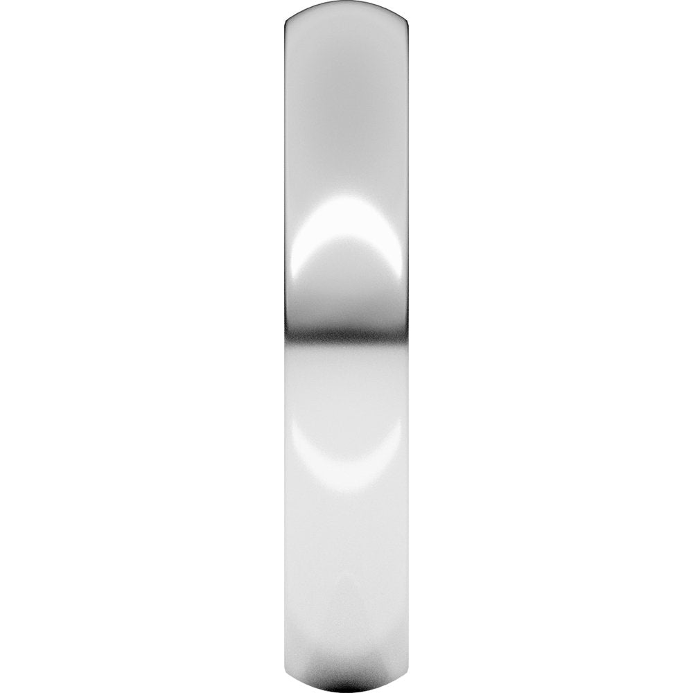 10K White Gold 4 mm Heavyweight Comfort-Fit Half Round Band Size 5.5