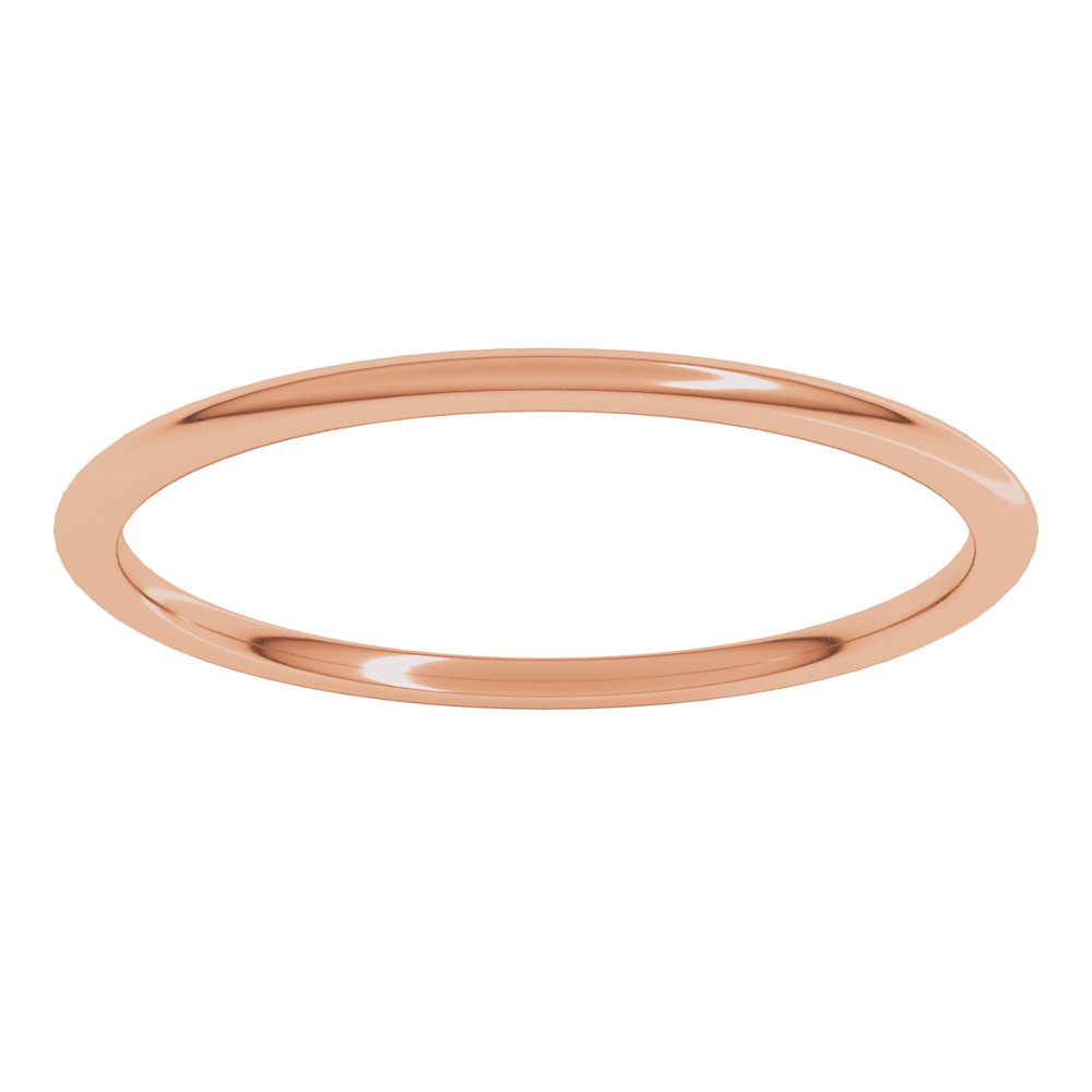 14K Rose Gold 1 mm Lightweight Comfort-Fit Half Round Band Size 5