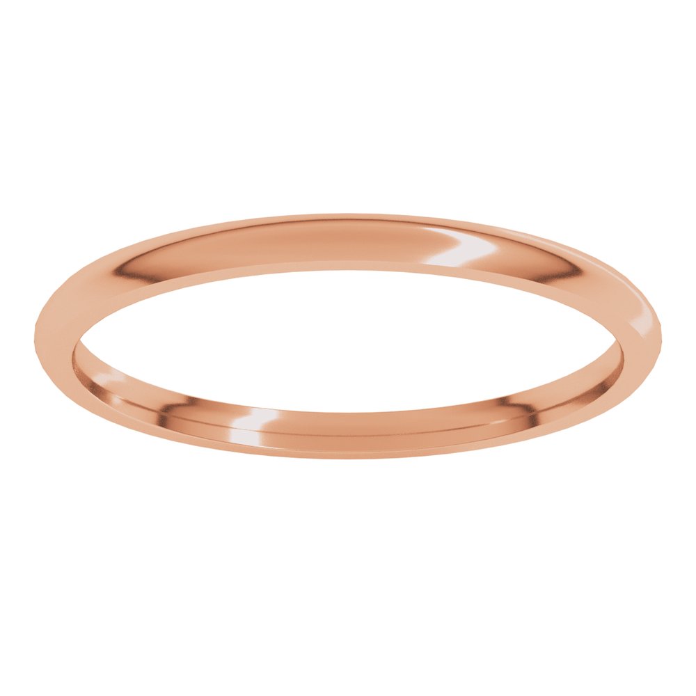 10K Rose Gold 1.5 mm Lightweight Comfort-Fit Half Round Band Size 6.5