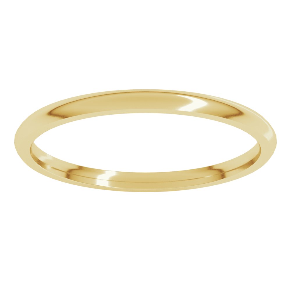 18K Yellow 1.5 mm Half Round Comfort Fit Light Band