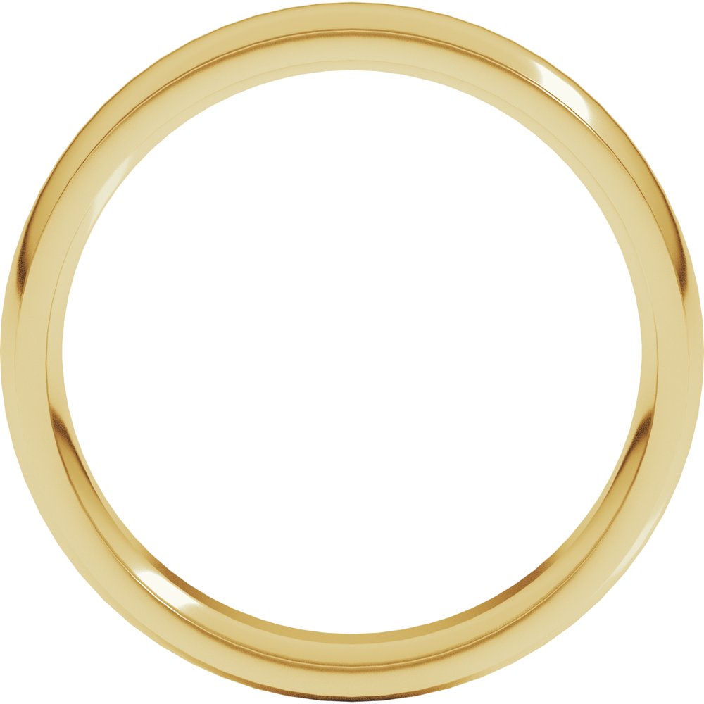 18K Yellow 5 mm Stepped-Edge Comfort-Fit Half Round Band Size 8.5