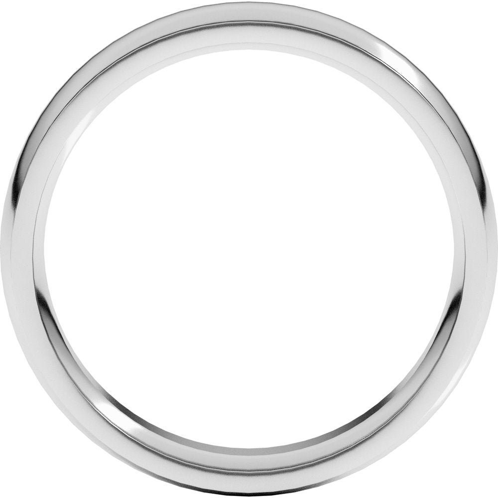 10K White 5 mm Stepped-Edge Comfort-Fit Half Round Band Size 12