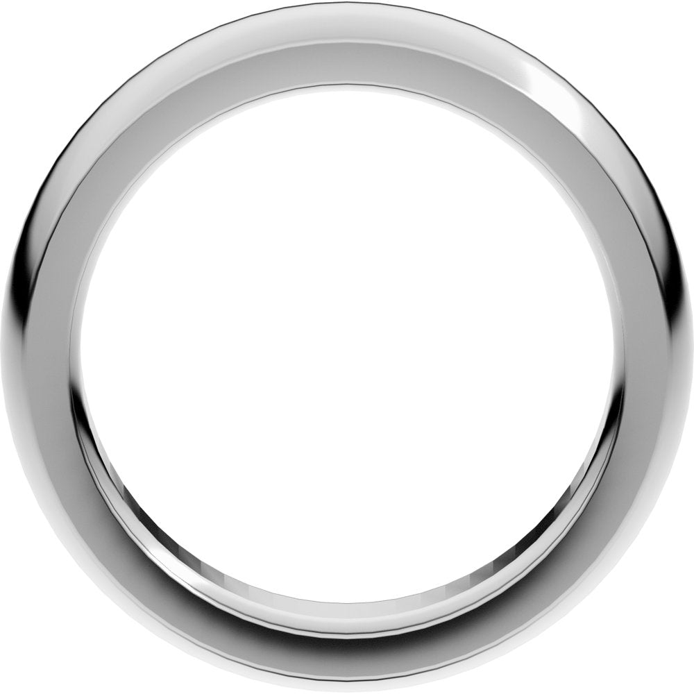 14K White Gold 6 mm Heavyweight Comfort-Fit Half Round Band Size 8.5