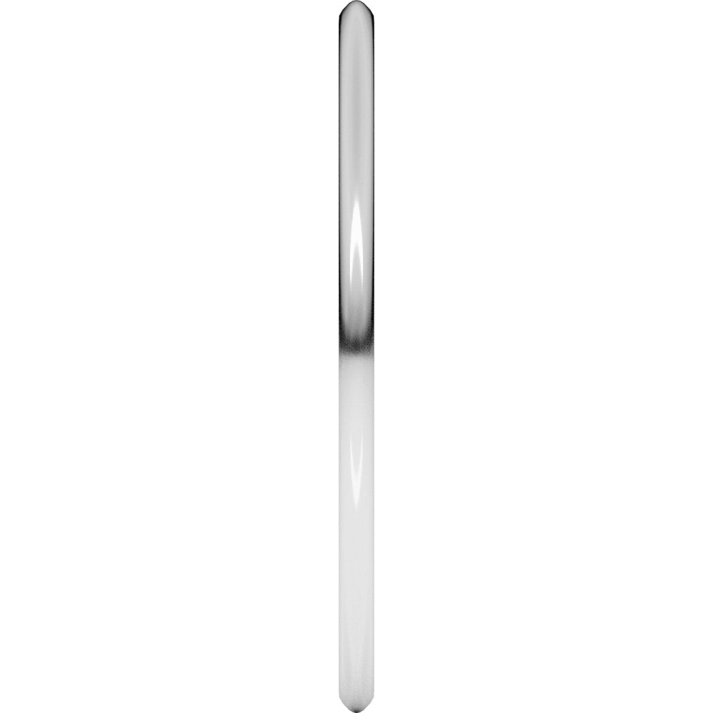 Platinum 1 mm Lightweight Comfort-Fit Half Round Band Size 5