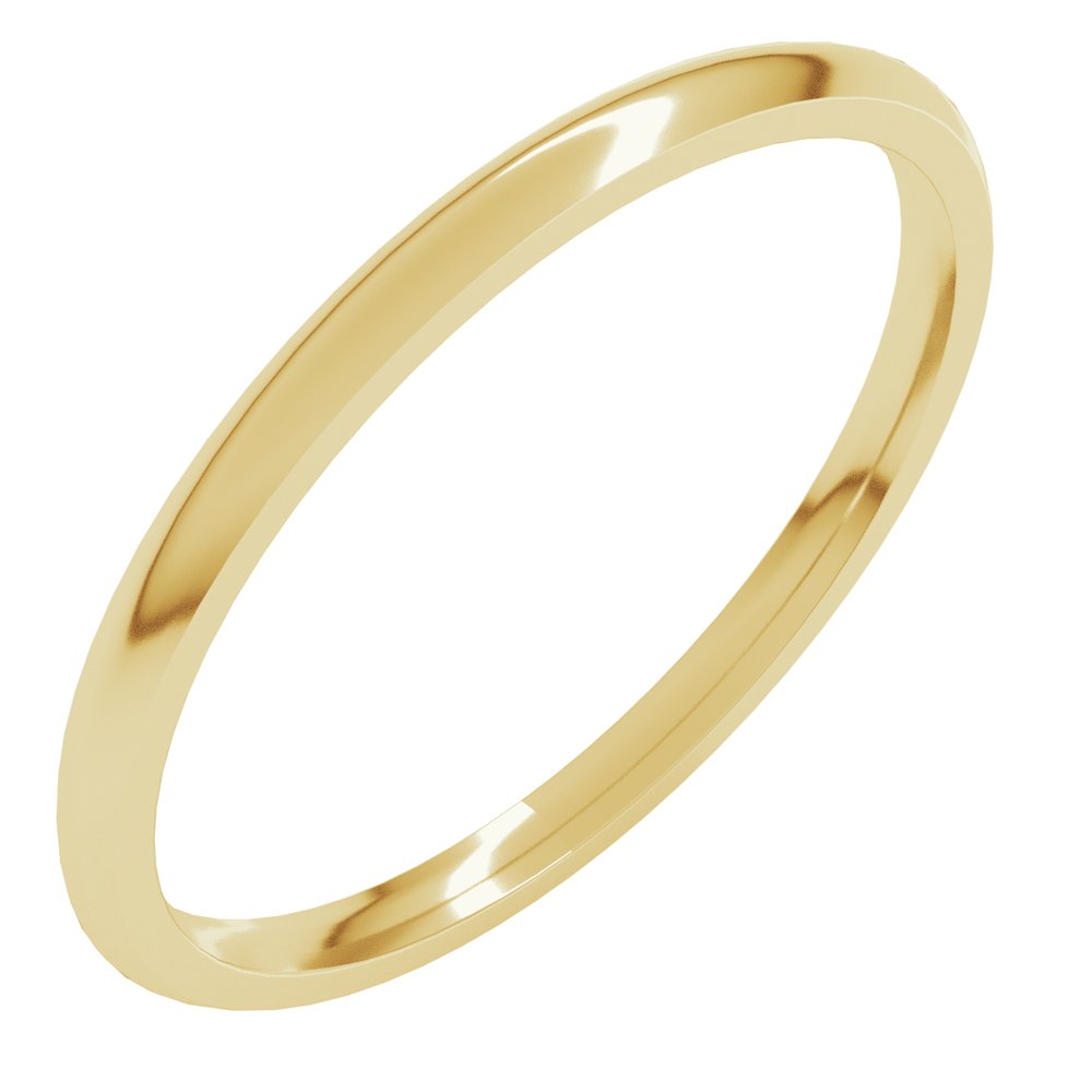 14K Yellow Gold 1.5 mm Lightweight Comfort-Fit Half Round Band Size 4