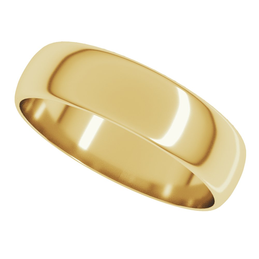 10K Yellow Gold 5 mm Ultra-Lightweight Half Round Band