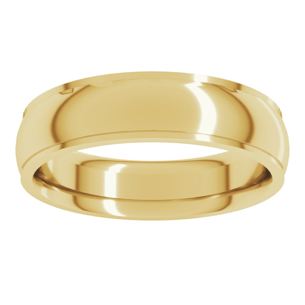 10K Yellow 5 mm Stepped-Edge Comfort-Fit Half Round Band