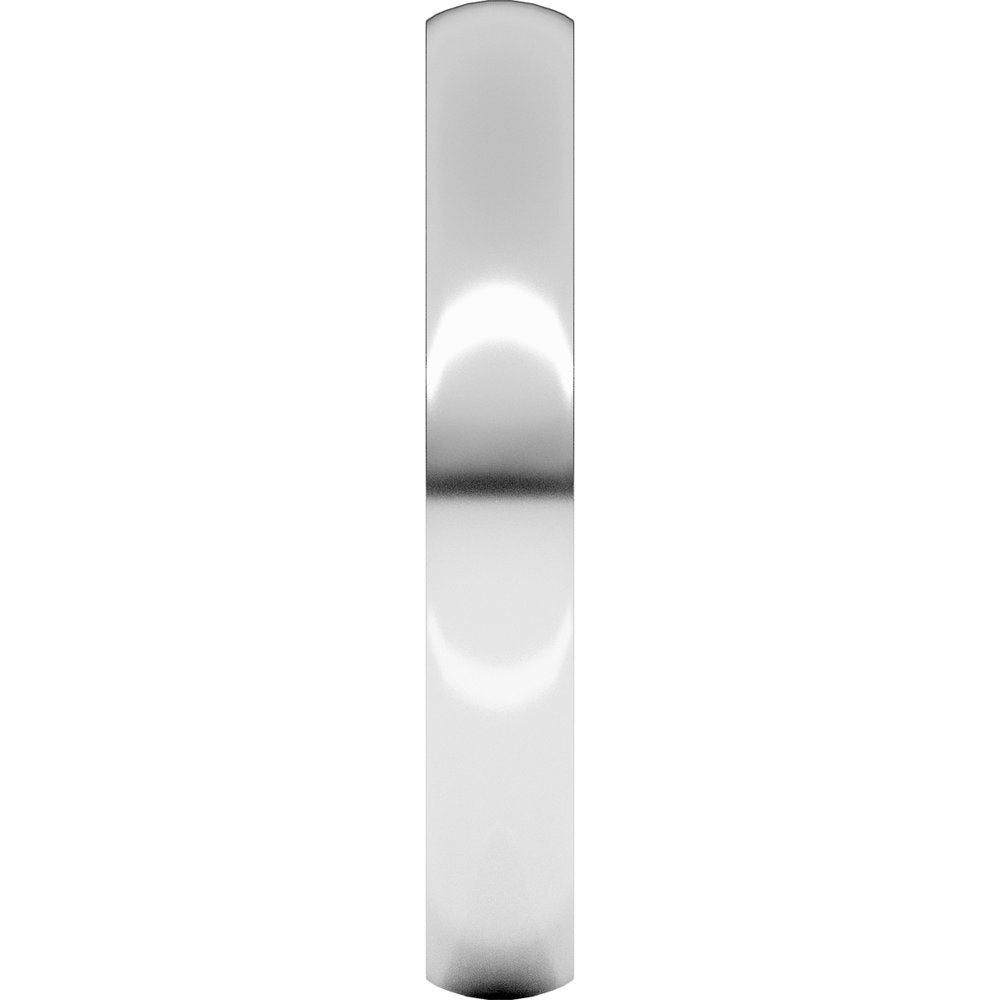 18K White Gold 3 mm Lightweight Comfort-Fit Half Round Band Size 7.5