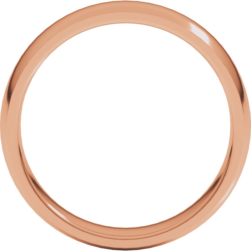 18K Rose 5 mm Half Round Comfort Fit Light Band