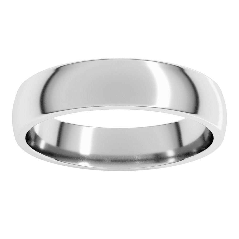 14K White Gold 4.5 mm Lightweight Comfort-Fit Half Round Band Size 8