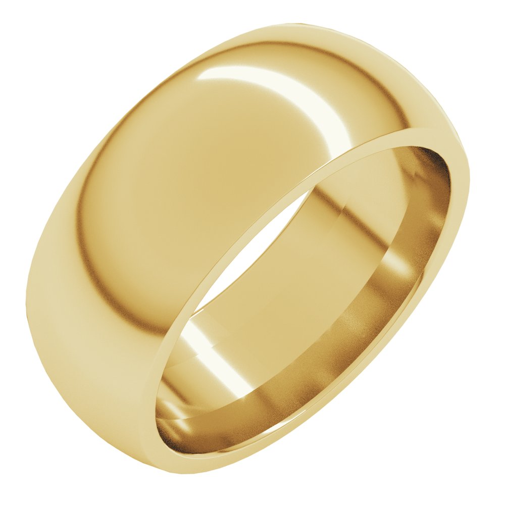 22K Yellow Gold 8 mm Comfort-Fit Half Round Band Size 10