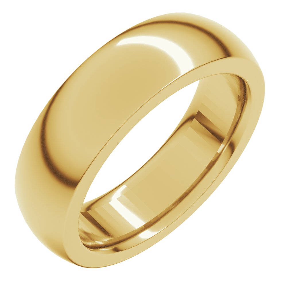 10K Yellow Gold 6 mm Heavyweight Comfort-Fit Half Round Band Size 11.5