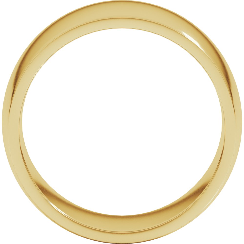 14K Yellow Gold 10 mm Lightweight Comfort-Fit Half Round Band Size 7.5