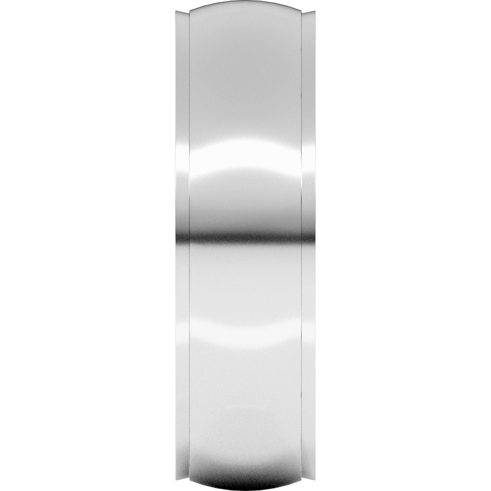 14K White 6 mm Stepped-Edge Comfort-Fit Half Round Band Size 10
