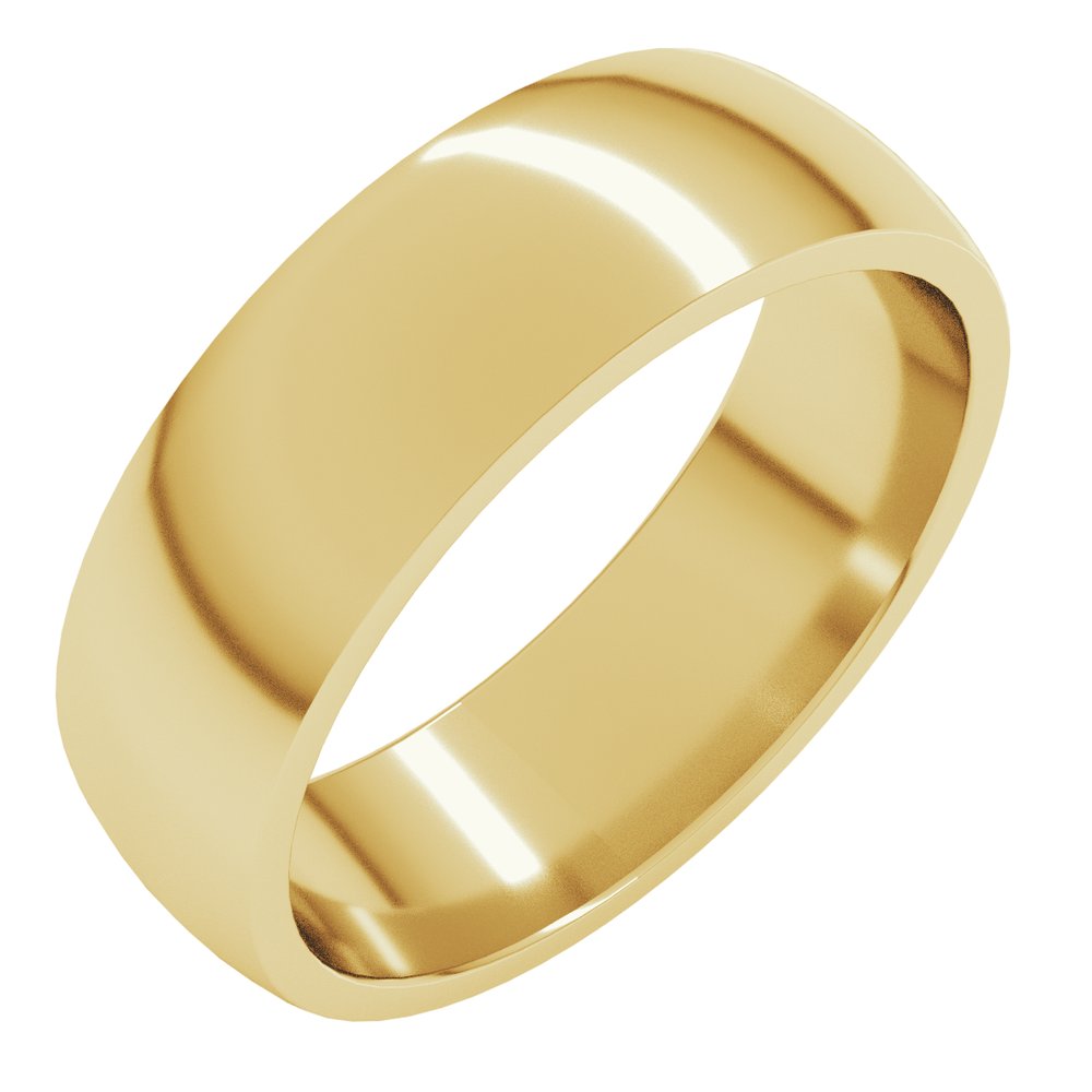 18K Yellow Gold 6 mm Lightweight Comfort-Fit Half Round Band Size 7