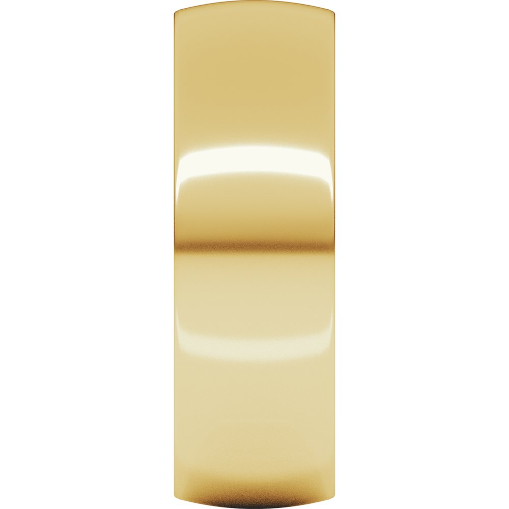 14K Yellow Gold 6.5 mm Lightweight Comfort-Fit Half Round Band Size 8.5