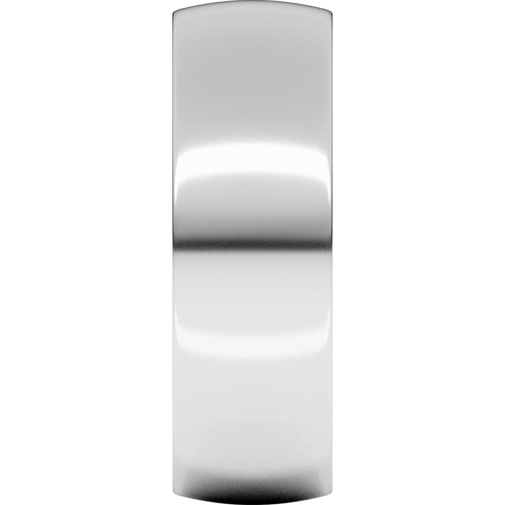 14K White Gold 6.5 mm Lightweight Comfort-Fit Half Round Band Size 8