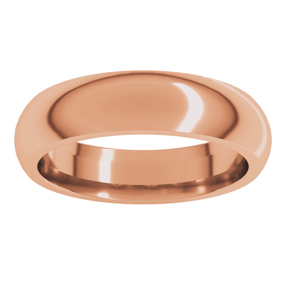 14K Rose Gold 4.5 mm Comfort-Fit Half Round Band Size 8.5
