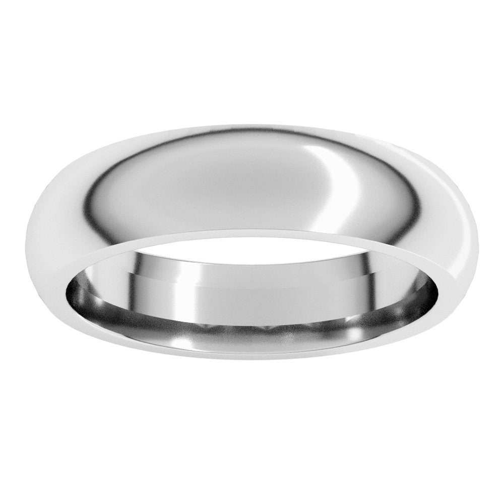 Continuum Sterling Silver 5 mm Comfort-Fit Half Round Band Size 9.5