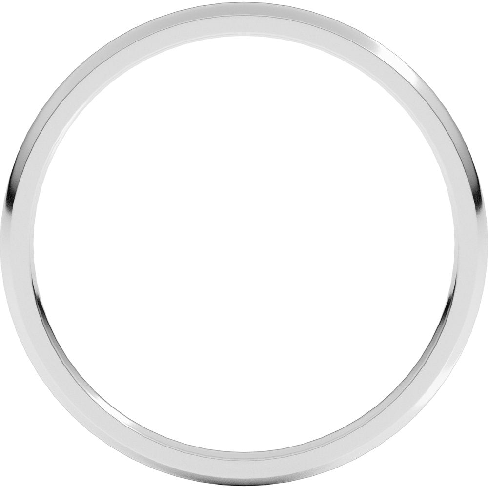 14K X1 White Gold 1.5 mm Lightweight Comfort-Fit Half Round Band Size 6.5
