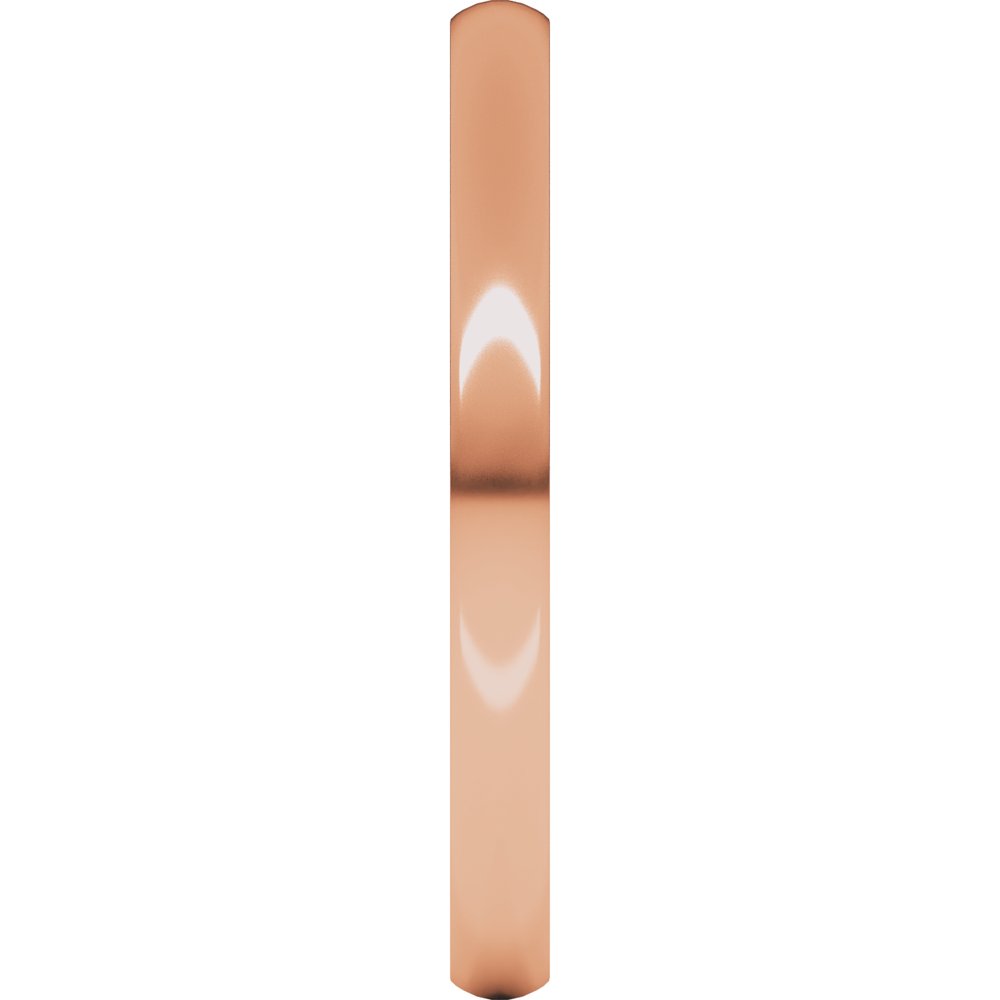14K Rose 2 mm Lightweight Comfort-Fit Half Round Band
