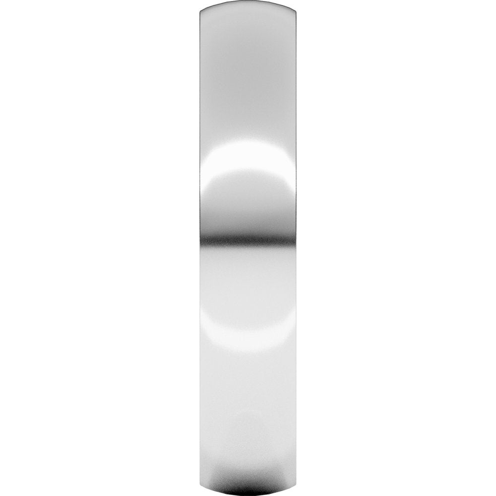 18K White 4 mm Half Round Comfort Fit Light Band Size 9