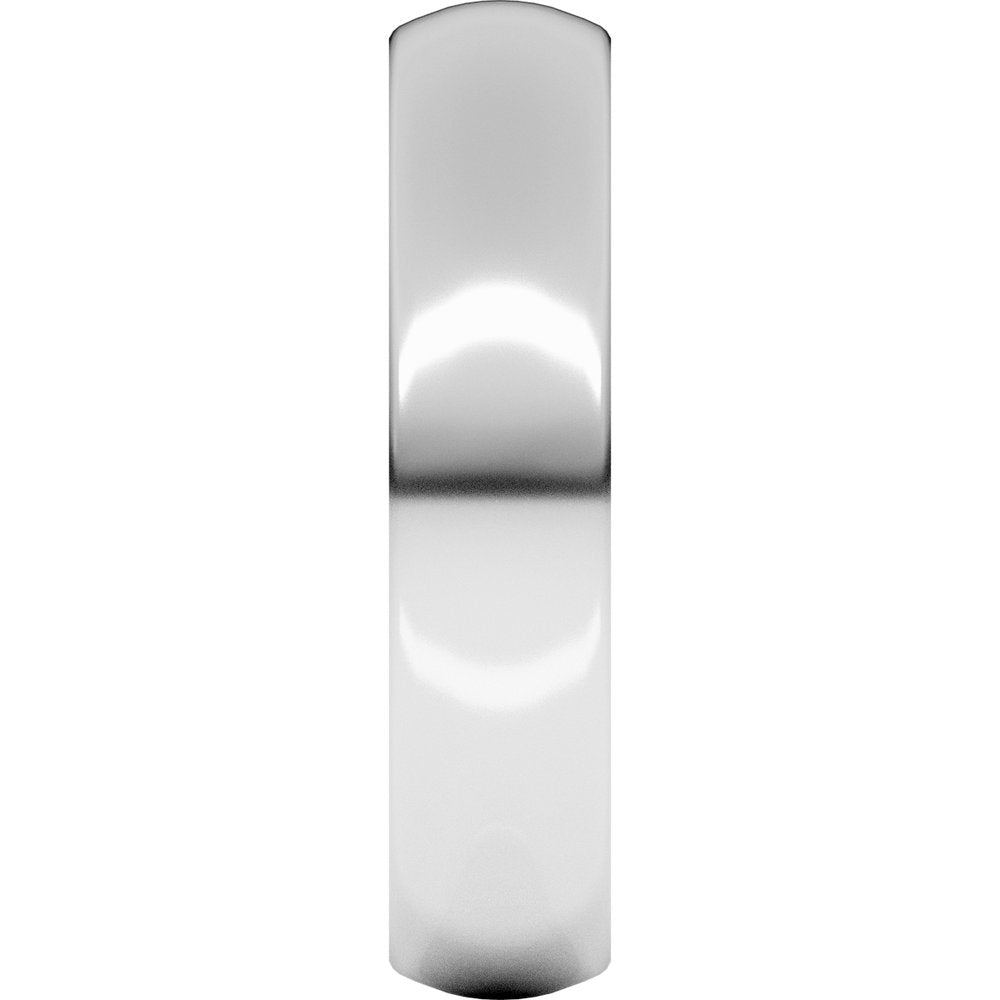 14K White Gold 5 mm Heavyweight Comfort-Fit Half Round Band Size 7.5