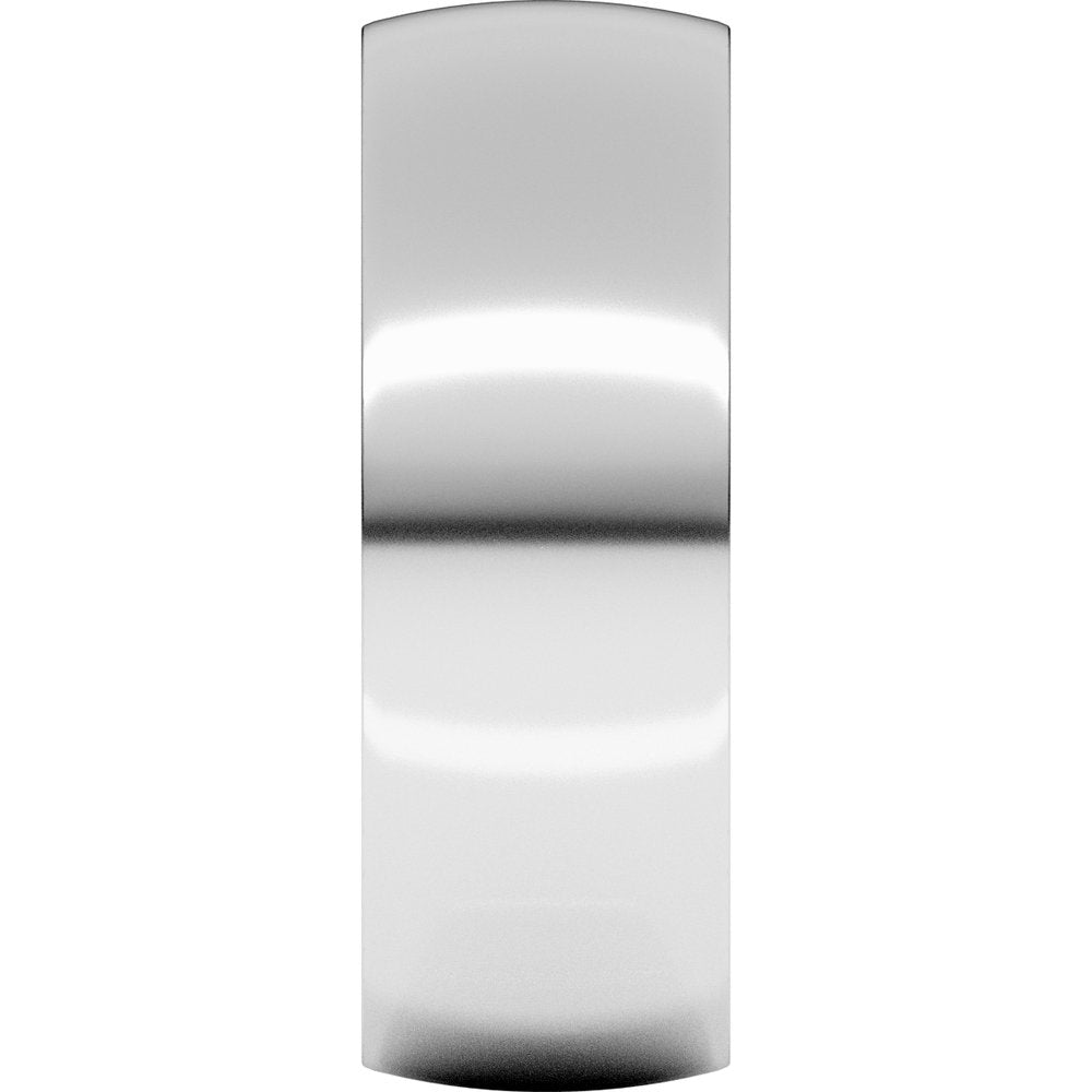 14K White 7 mm Half Round Comfort Fit Light Band