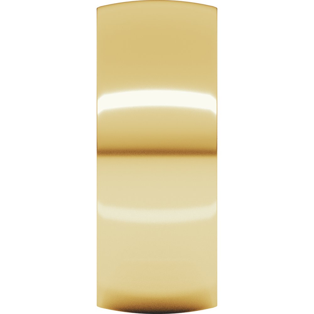 18K Yellow 8 mm Half Round Comfort Fit Light Band Size 10.5