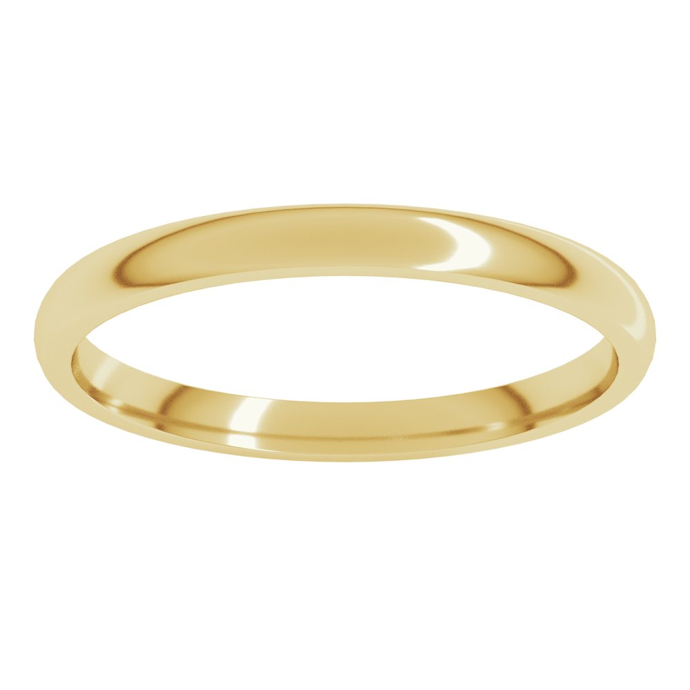 14K Yellow Gold 2 mm Lightweight Comfort-Fit Half Round Band Size 4
