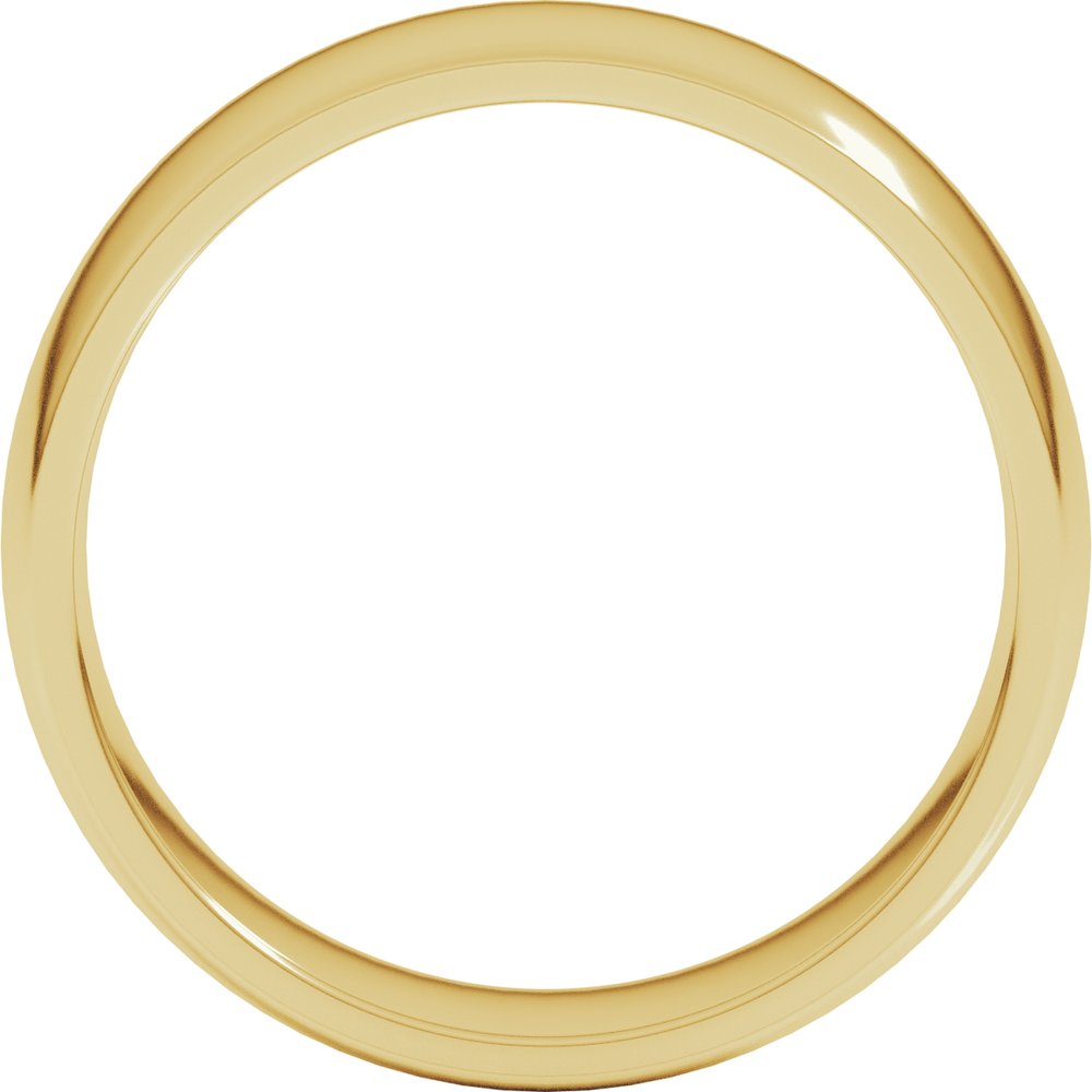 14K Yellow Gold 6.5 mm Lightweight Comfort-Fit Half Round Band Size 8.5