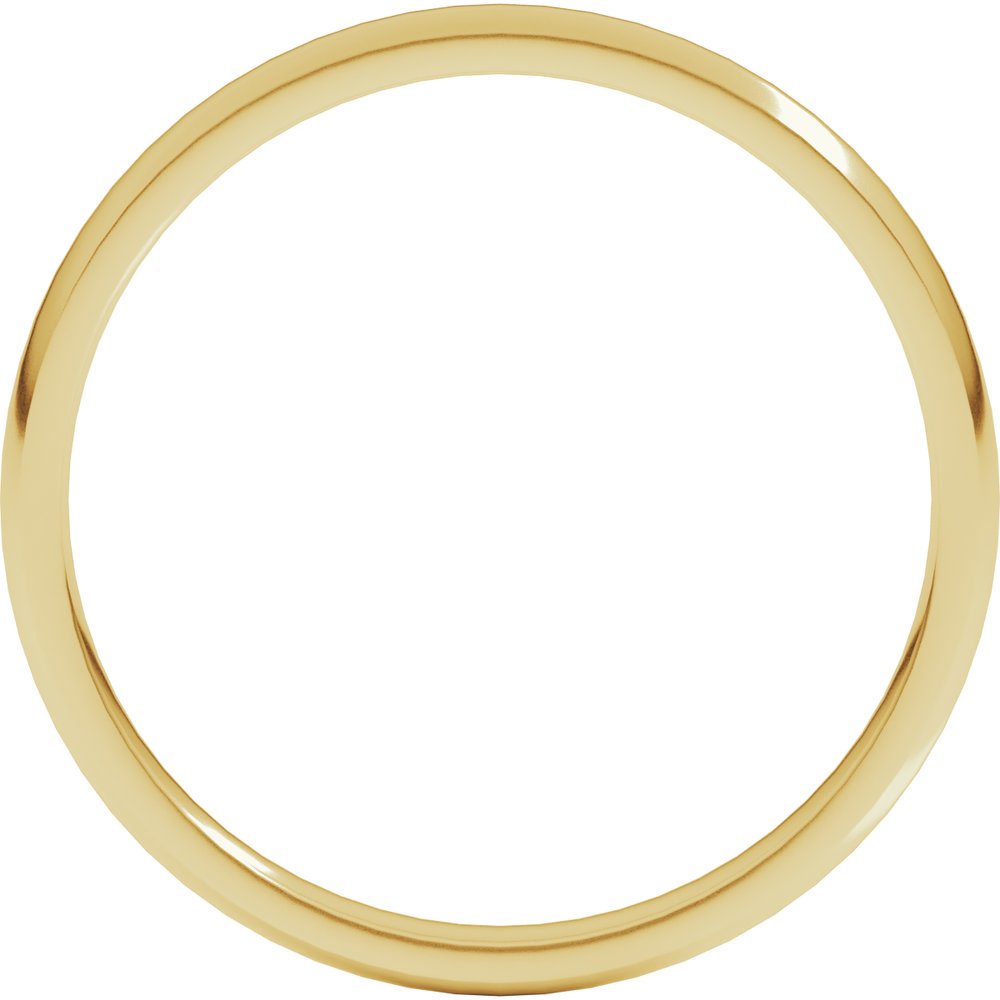 14K Yellow 2 mm Half Round Comfort Fit Light Band