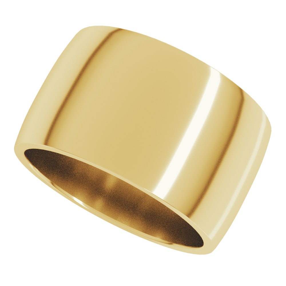 14K Yellow Gold 12 mm Lightweight Comfort-Fit Half Round Band Size 5