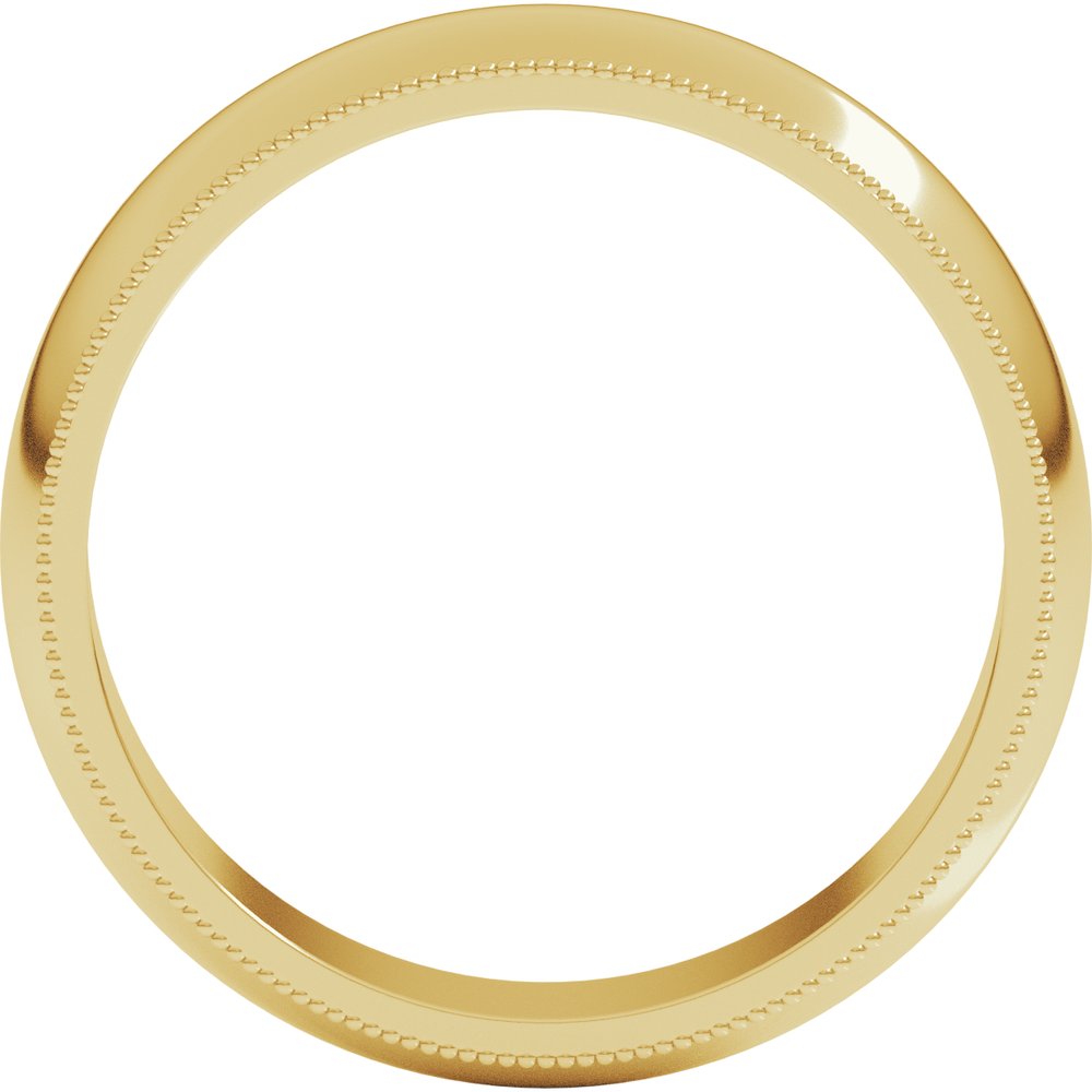10K Yellow Gold 5 mm Milgrain Half Round Band Size 8