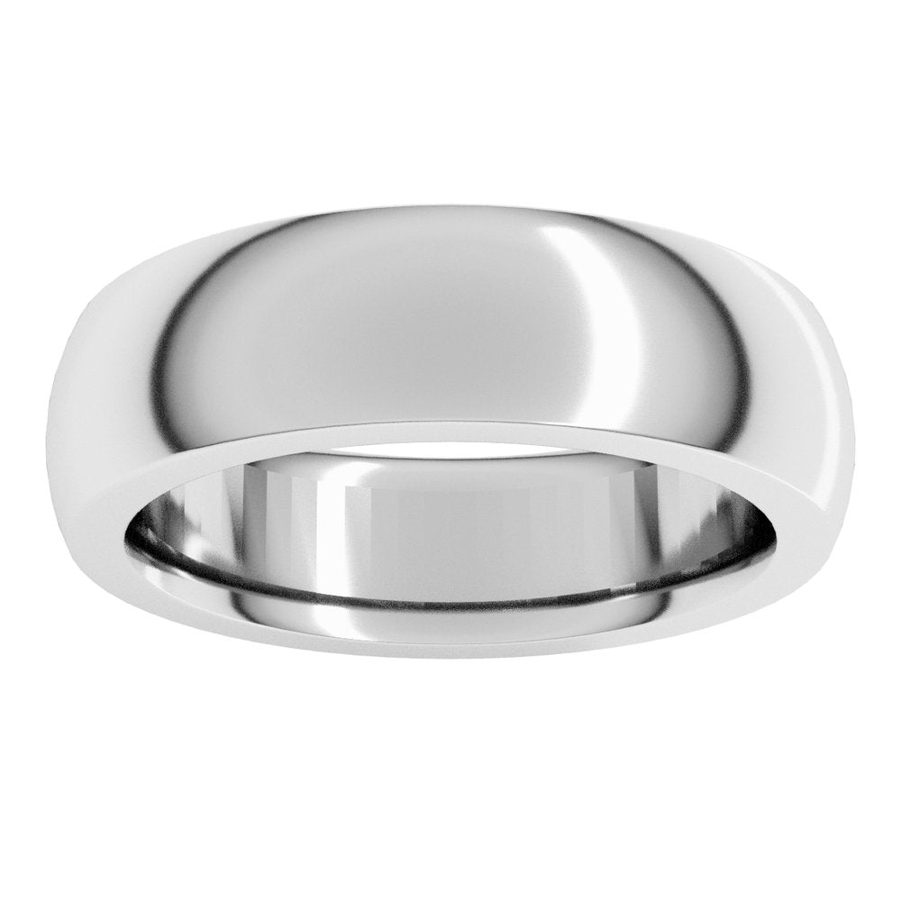Platinum 6 mm Heavyweight Comfort-Fit Half Round Band Size 8