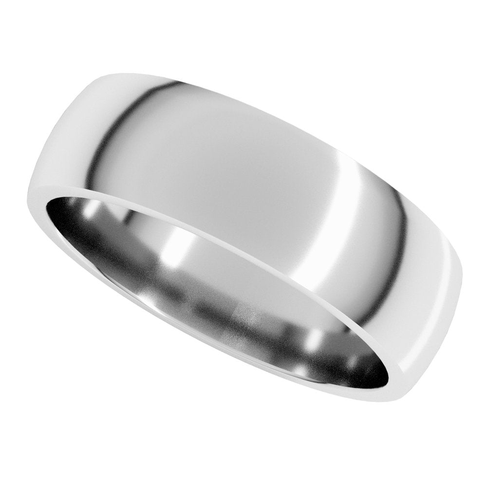 10K White Gold 6 mm Lightweight Comfort-Fit Half Round Band
