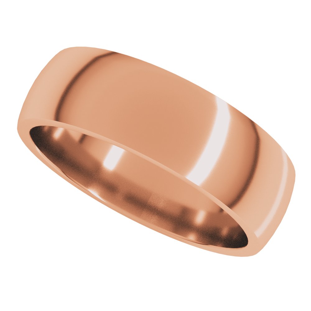 10K Rose Gold 6 mm Lightweight Comfort-Fit Half Round Band Size 10