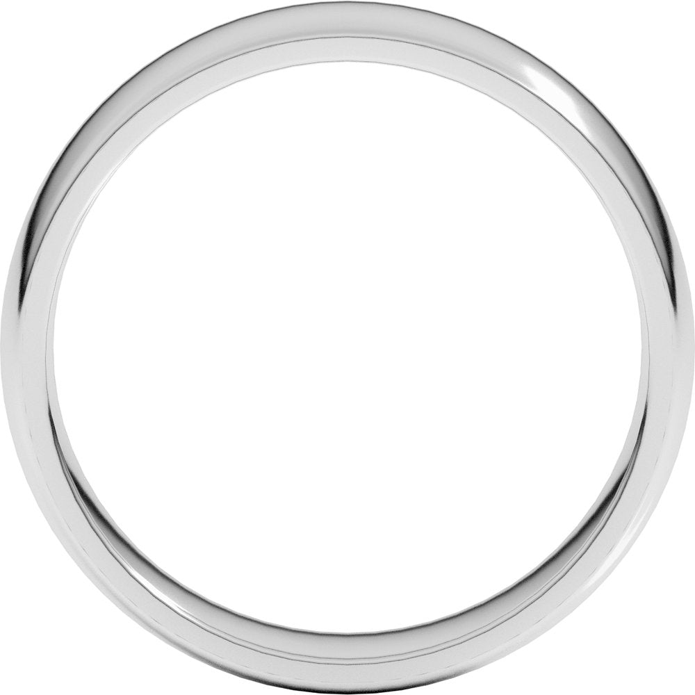 14K White Gold 5.5 mm Lightweight Comfort-Fit Half Round Band Size 9