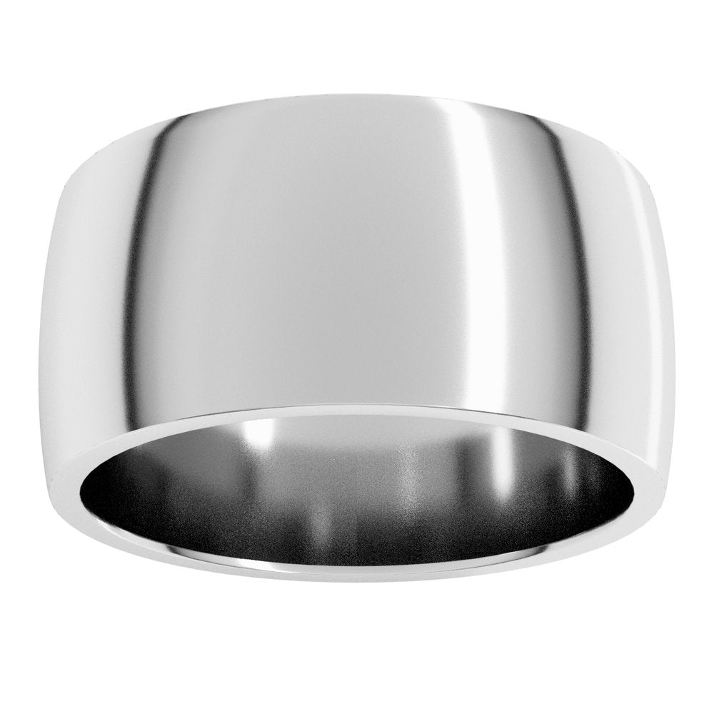 14K White Gold 10 mm Lightweight Comfort-Fit Half Round Band Size 7