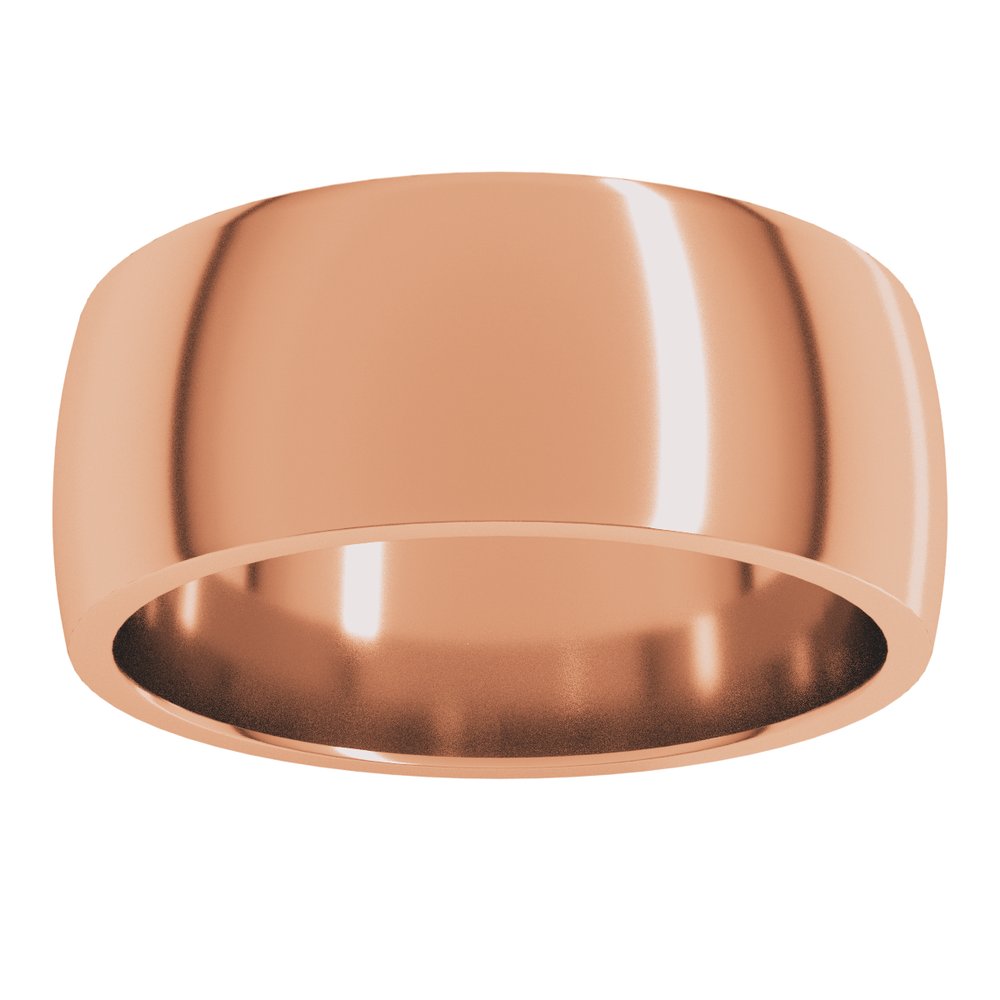 10K Rose Gold 8 mm Lightweight Comfort-Fit Half Round Band Size 6.5