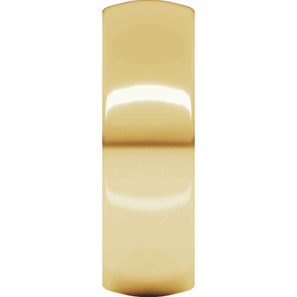 14K Yellow Gold 7 mm Heavyweight Comfort-Fit Half Round Band Size 8